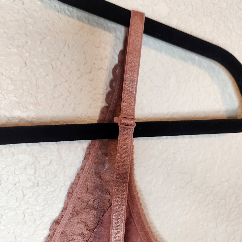 Felina Wireless Lace Bralette, Mauve Pink Size S - Picture 13 of 16
